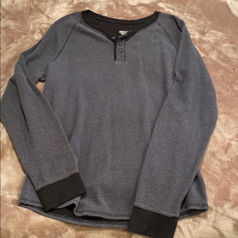 Mens Mossimo Gray Henley Long Sleeve Shirt